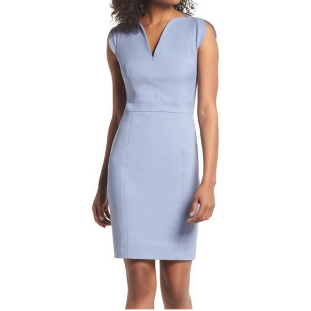 French Connection lolo scallop sleeve sheath dress